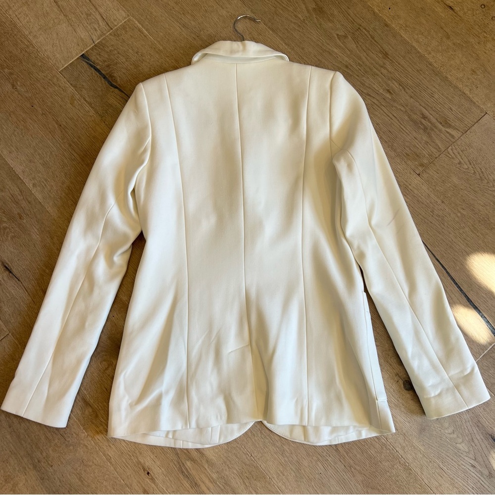 White Structured Thick Blazer Jacket - image 4
